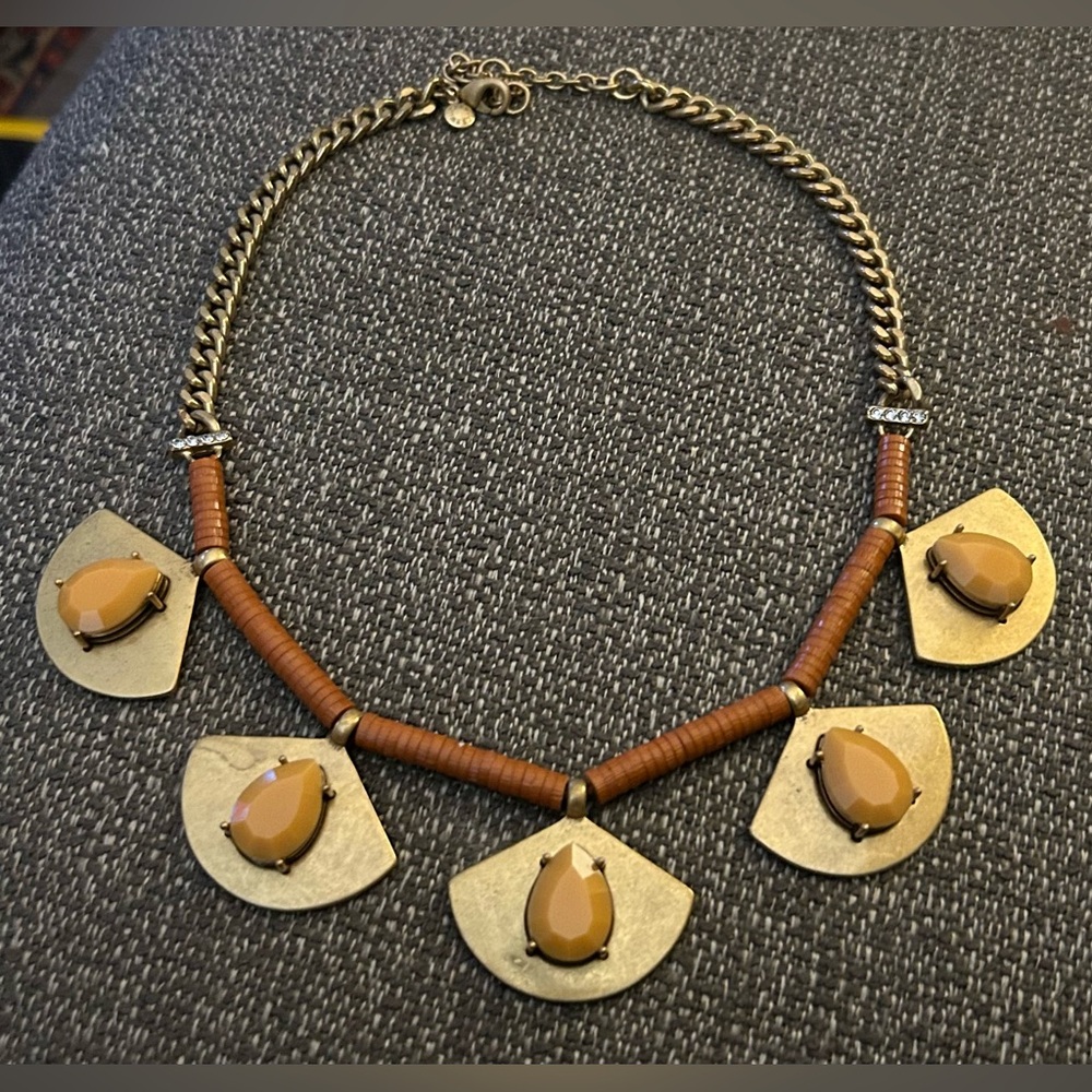 J. CREW Gold Stone Collar Necklace